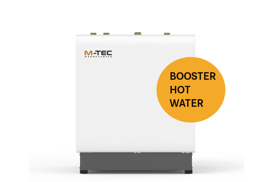 un pequeño dispositivo sobre blanco y gris oscuro. En la parte superior izquierda está el logotipo de M-TEC